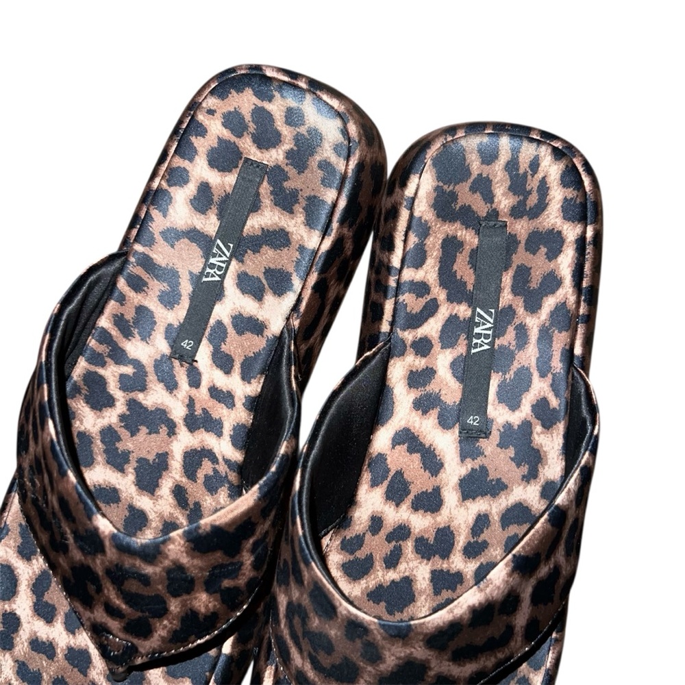 Zara Leopard Print Sandals Size 11 - Picture 11 of 16